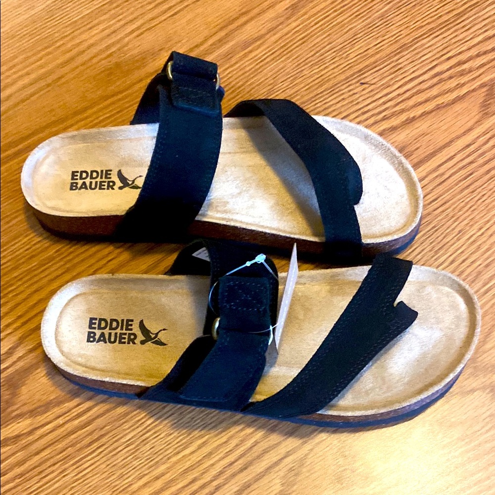 Eddie Bauer Women's Black and Tan Sandals Size 7